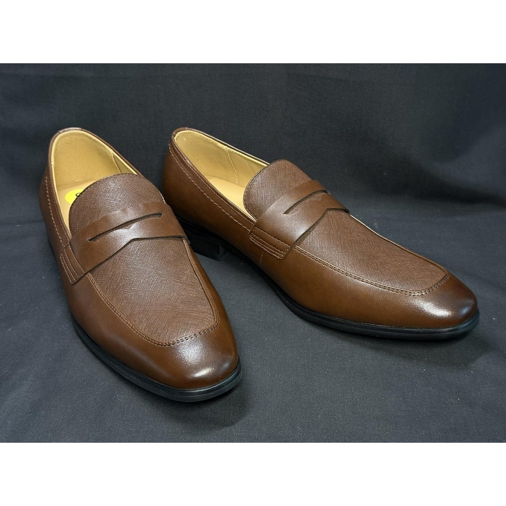 Calvin Klein Shoes Mens Size 9 Brown Dress Slip On Square Toe Oxford CMJUNBERG-R